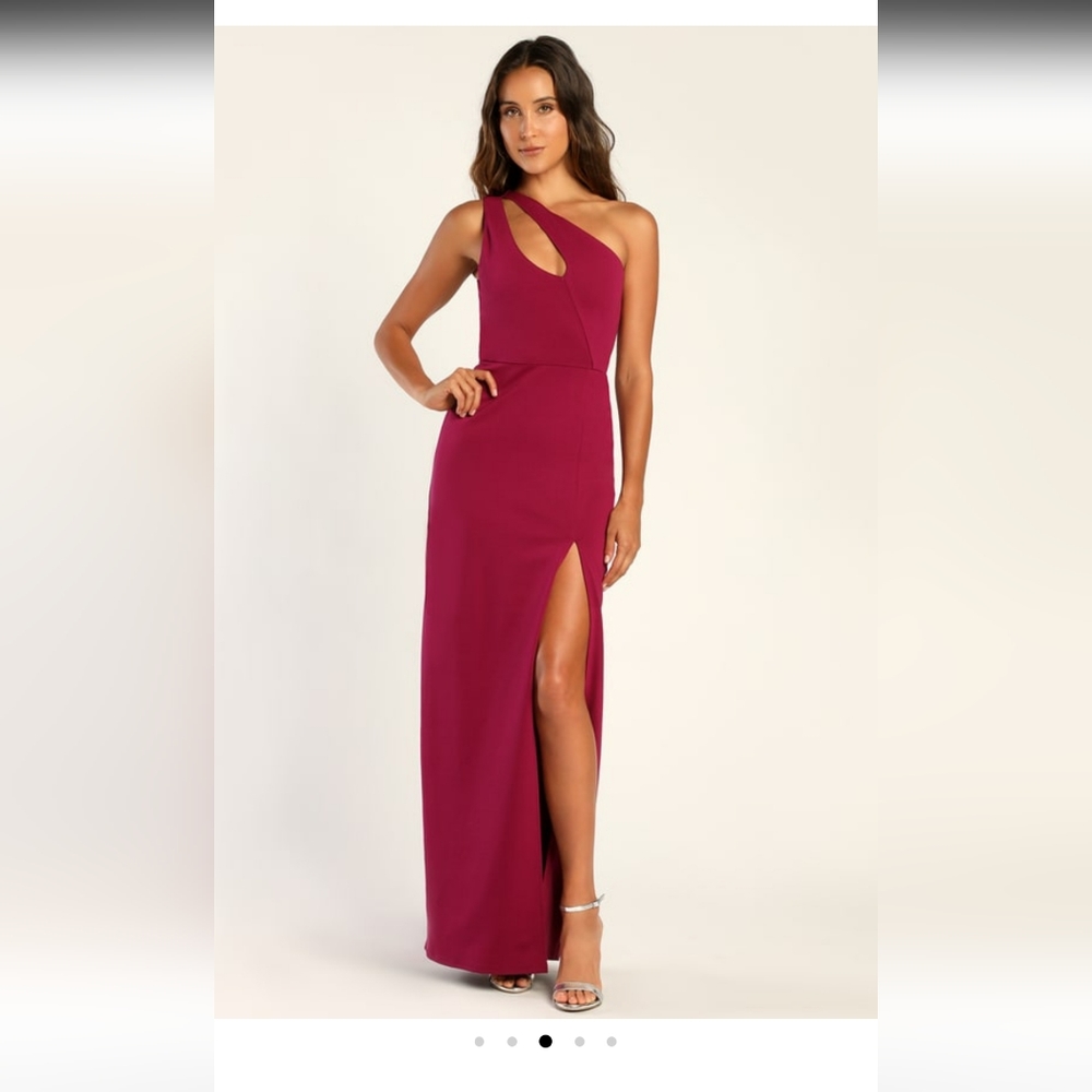 Lulus Magenta Pink One-Shoulder Dress